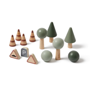Accessories for Car Tracks, 13 pcs, Handpainted