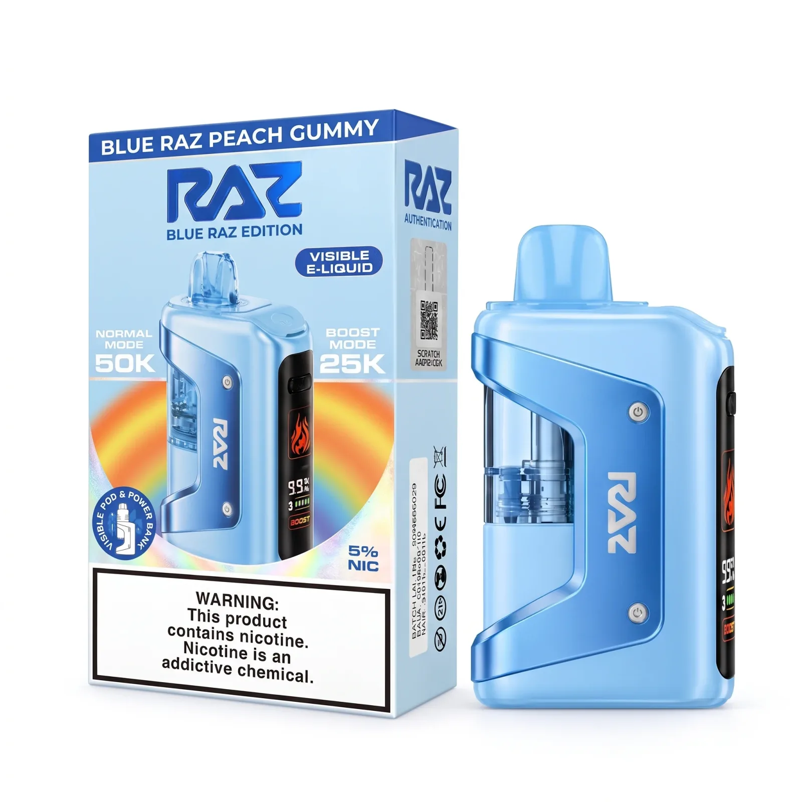 Blue Raz Peach Gummy - RAZ Vue 50K Disposable Vape Kit