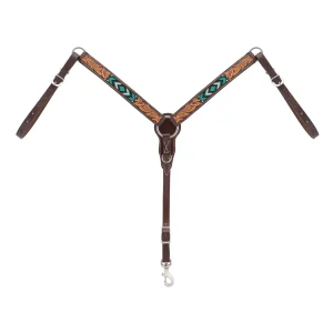 Breast Collar, Turquoise Beaded, 1-1/4", Pony