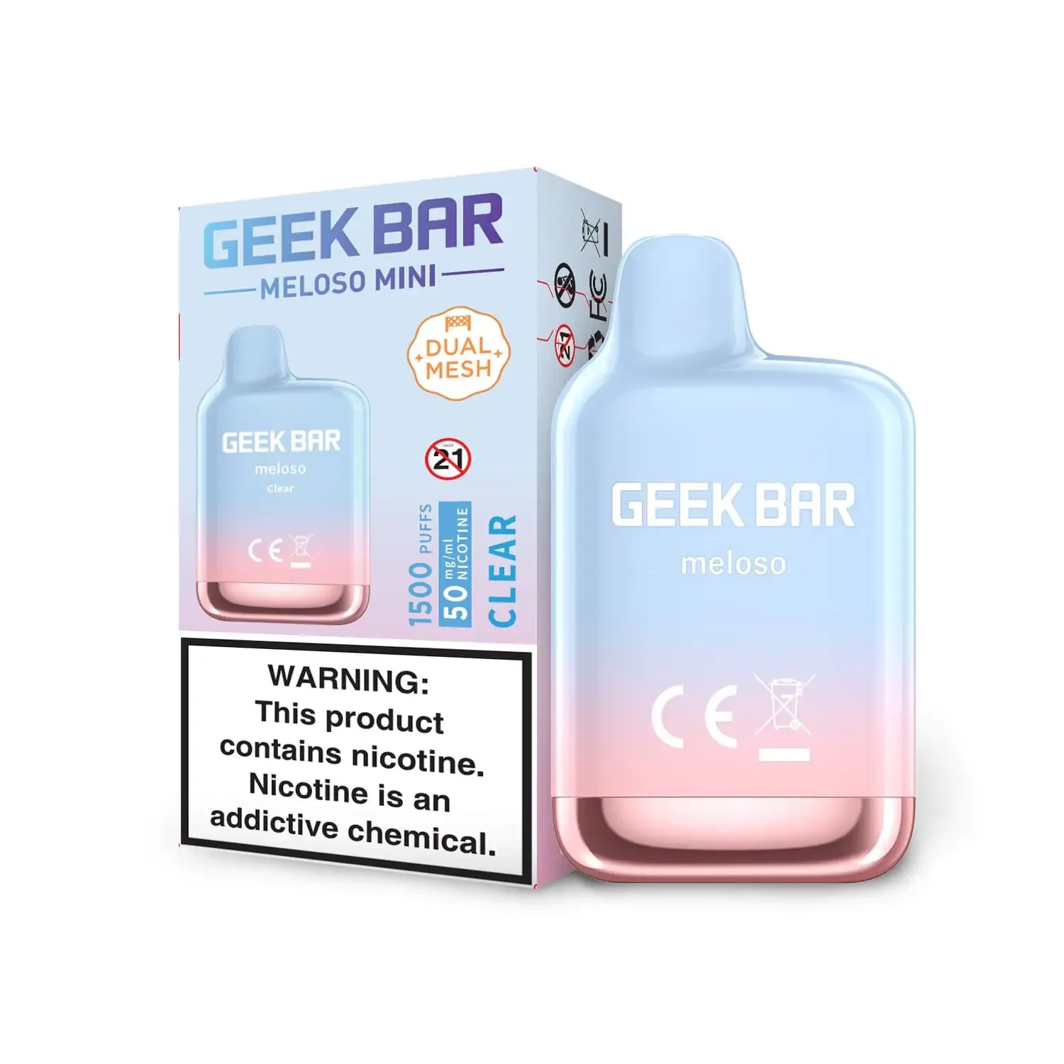 Clear - Geek Bar Meloso Mini 1500 Disposable Vape