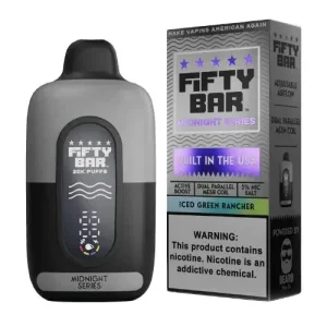 Iced Green Rancher - Fifty Bar Midnight Series 20k Disposable Vape