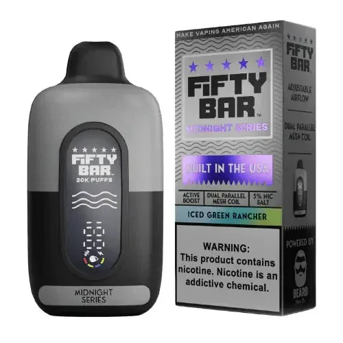 Iced Green Rancher - Fifty Bar Midnight Series 20k Disposable Vape