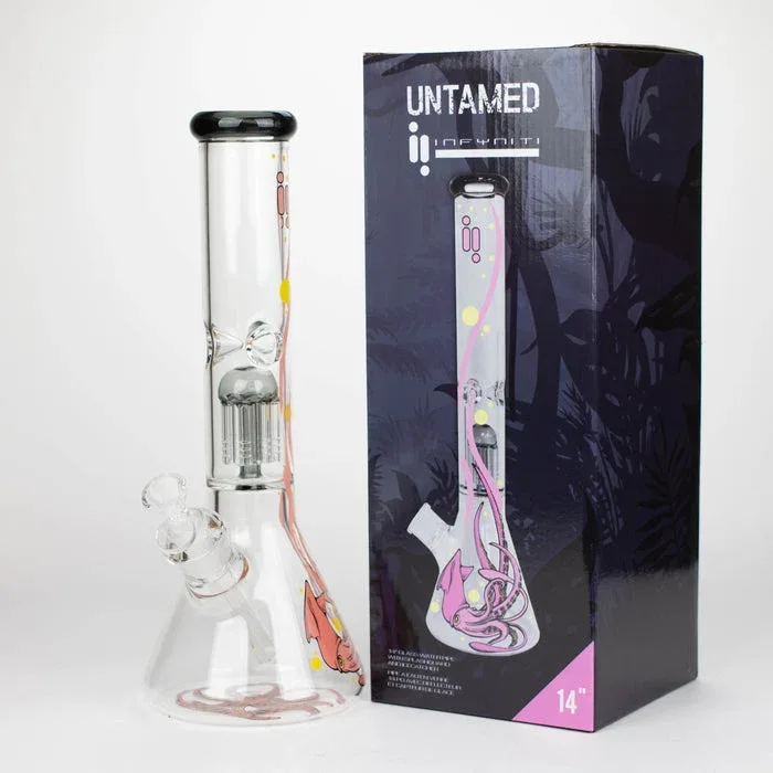 Infyniti Untamed 14" 7mm Classic Beaker Water Bong - Octopus