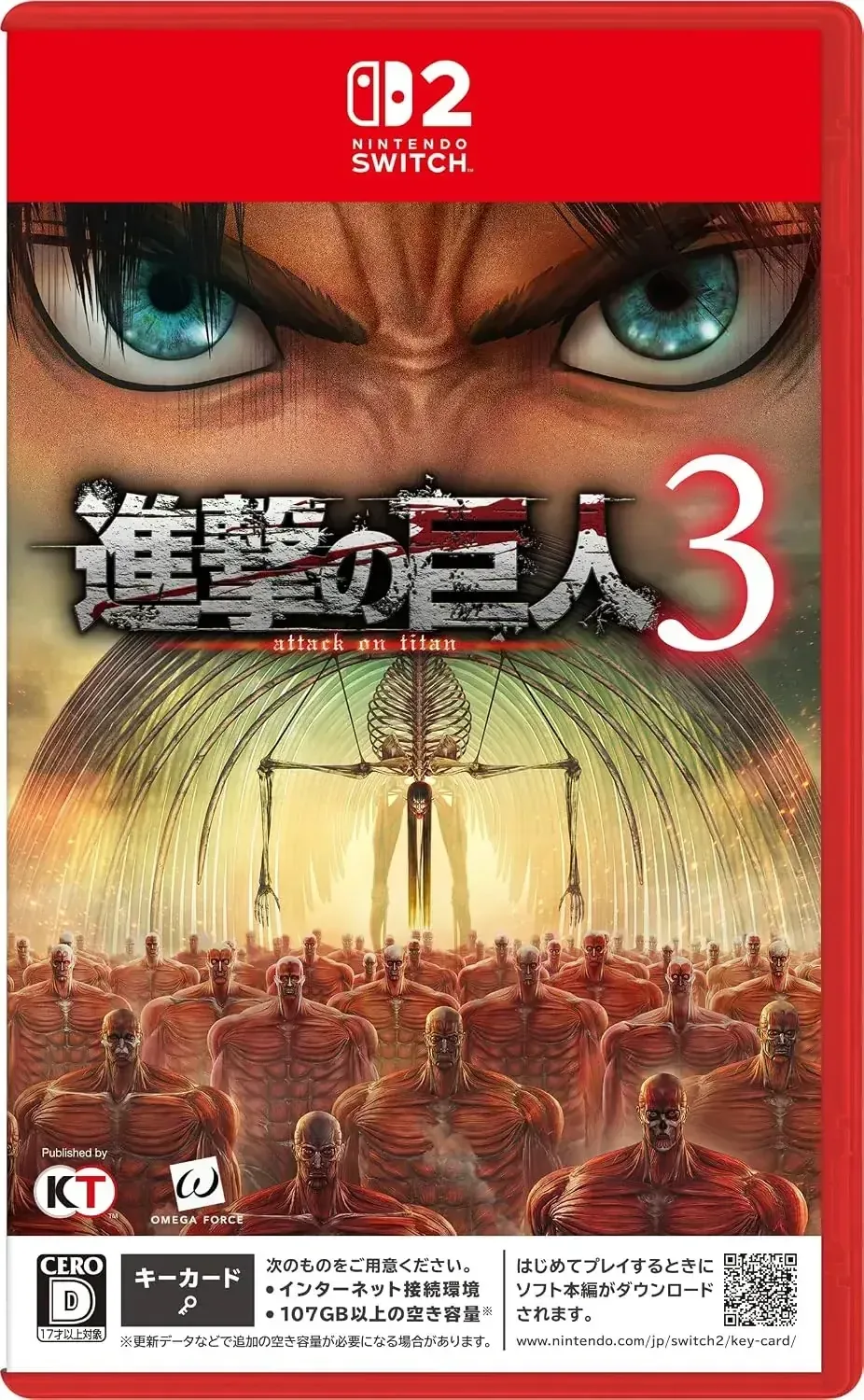 KT Attack on Titan 3 Switch2 Edition w/ Free Wings Parka DLC