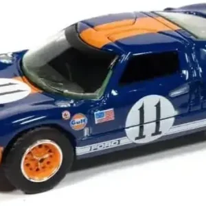 Kyosho 1964 Ford GT40 1/64 Dark Blue Gulf Diecast Model Car