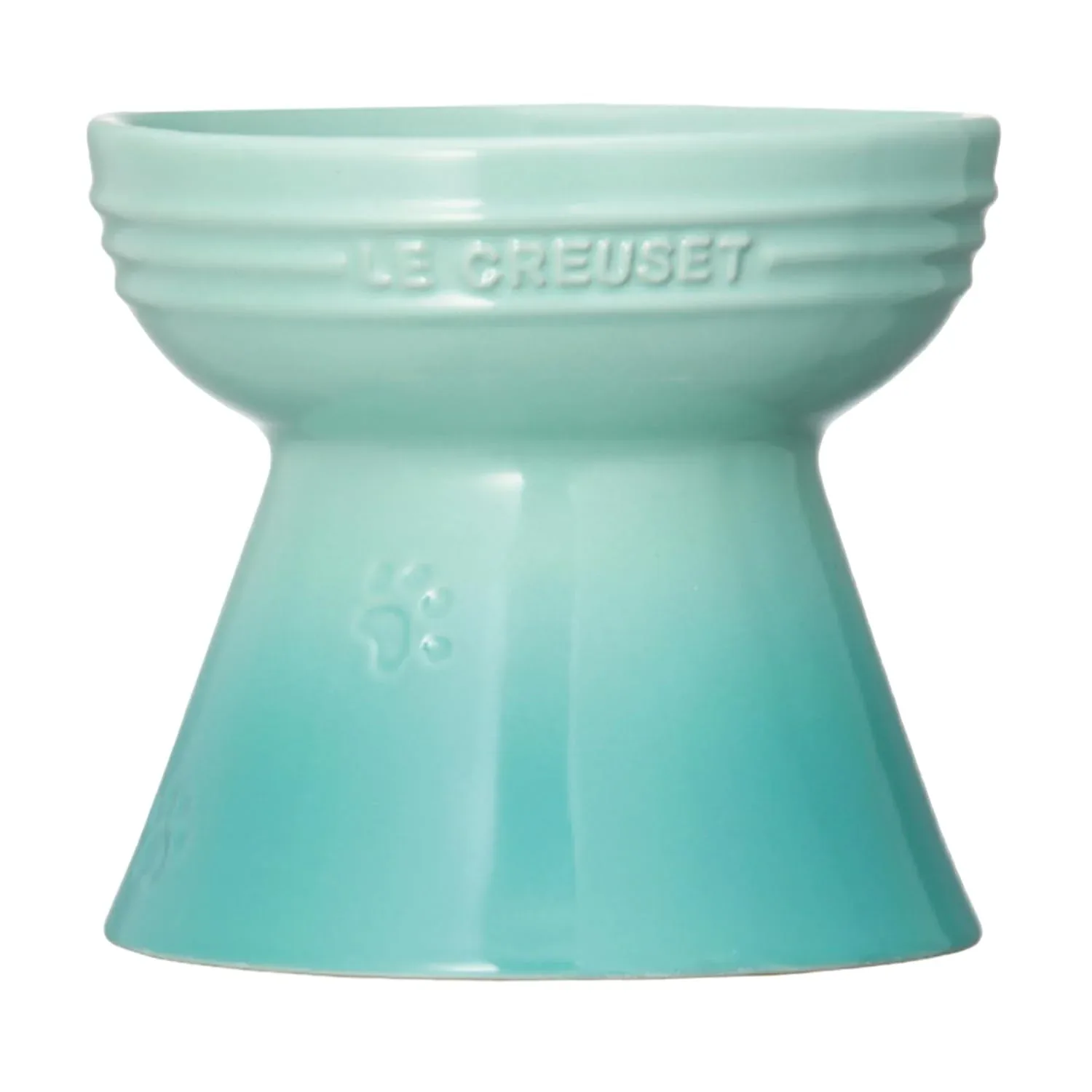 Le Creuset Cool Mint High Stand Pet Bowl for Dogs and Cats Stain-Resistant