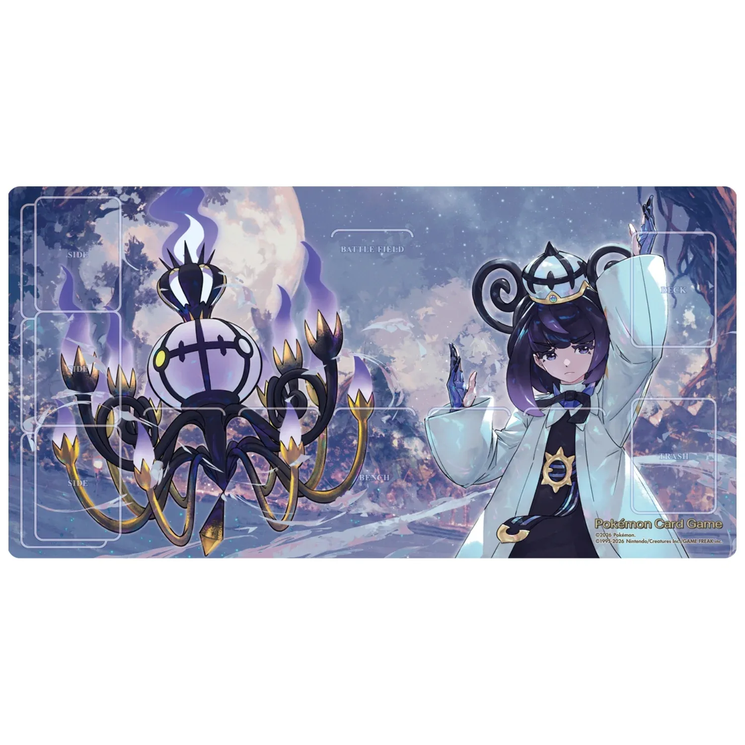 Official Pokemon Rubber Playmat Muku & Mega Chandela - Image 2