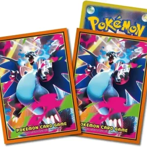 Pokemon Card Game Deck Sleeves Mega Charizard X Red Blue 64 Pack