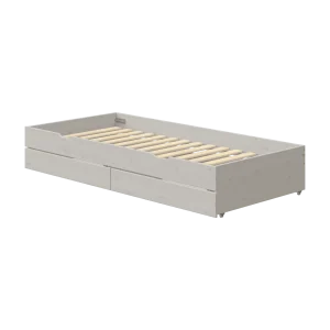 Pull-out Bed with Drawers, 90x190 cm, Grey