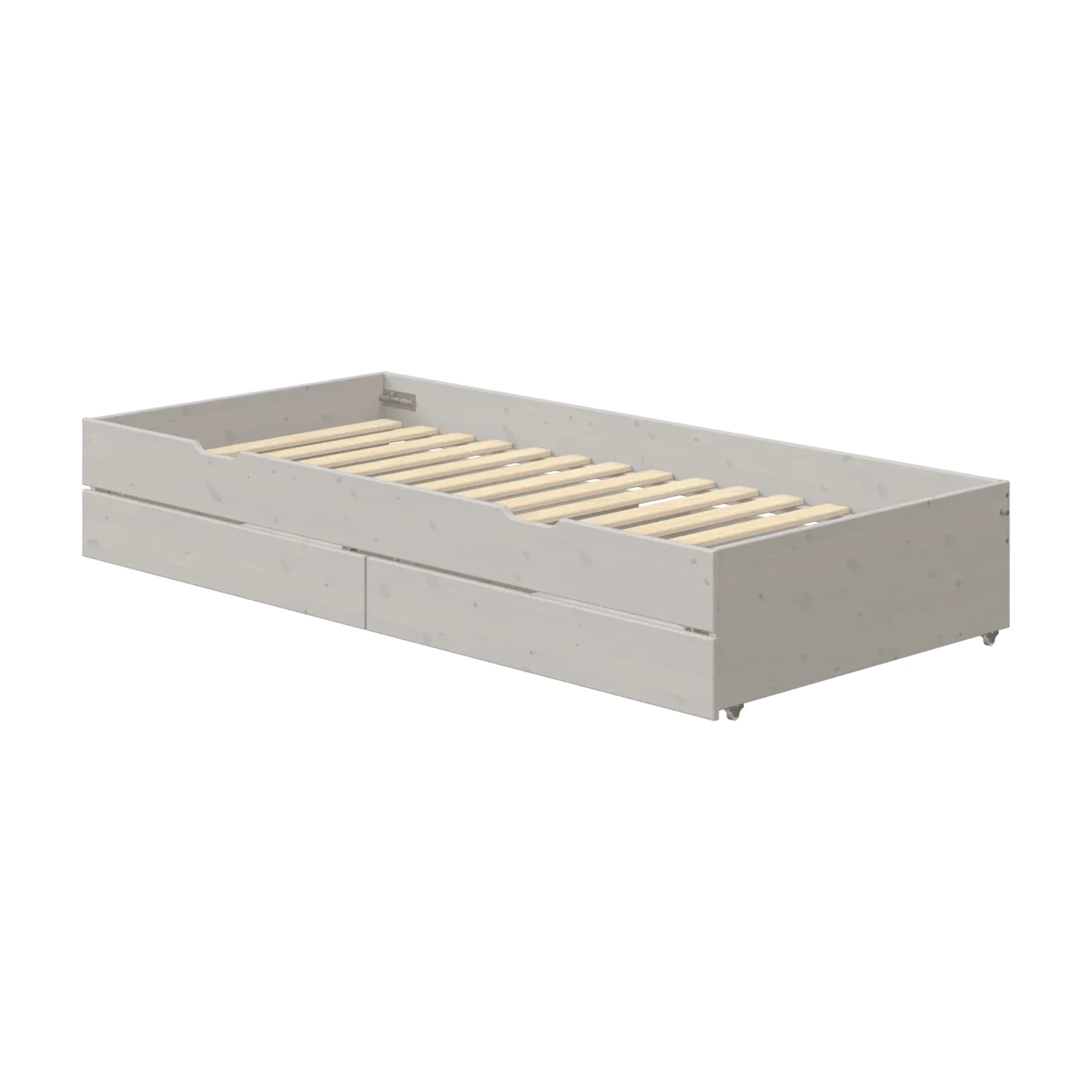 Pull-out Bed with Drawers, 90x190 cm, Grey