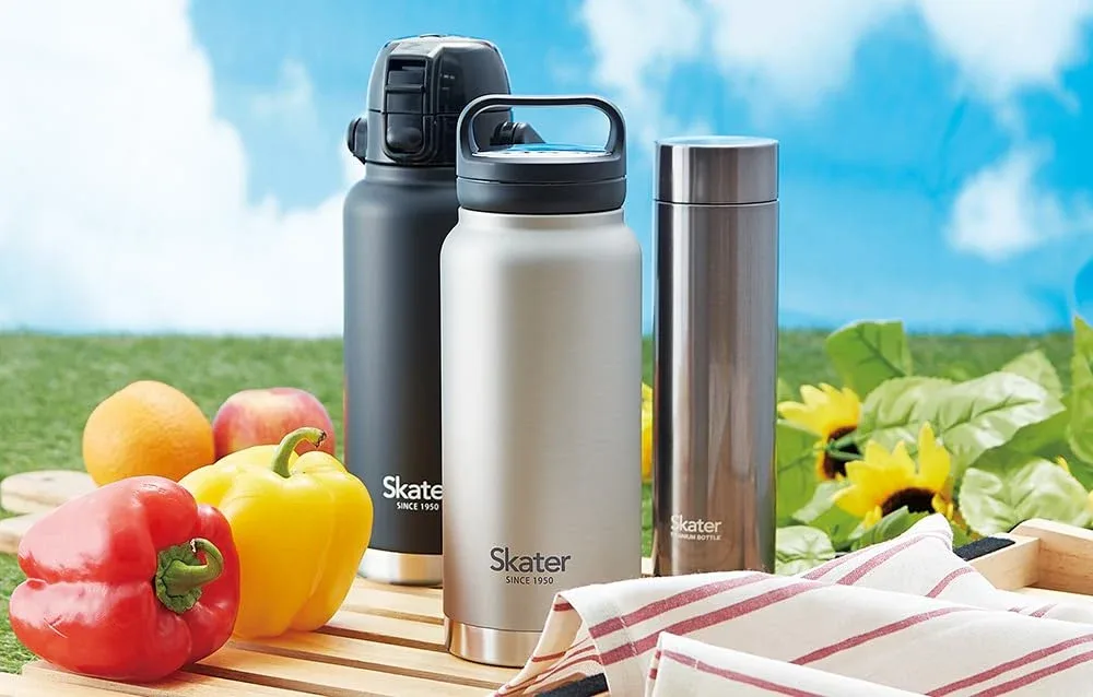 Skater Std12H-A 1200Ml Black Water Bottle with Handle and Mug Design - Image 2