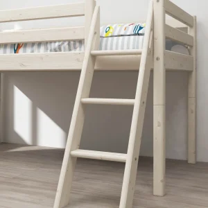 Slanting Ladder for High Bed 120 cm, White