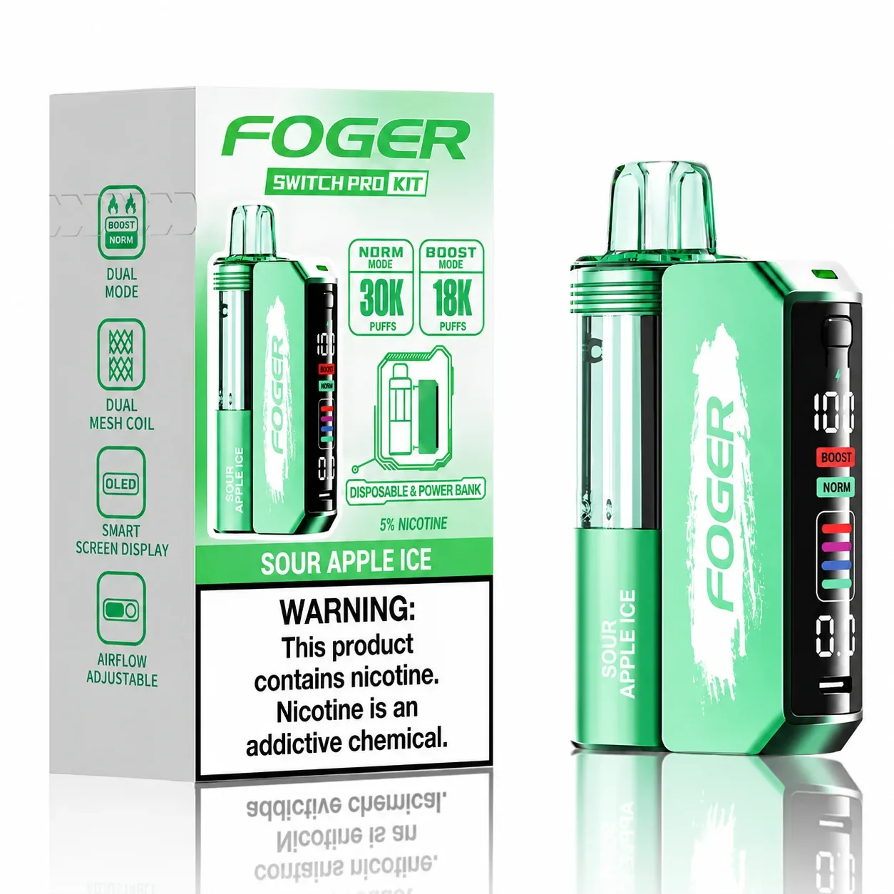 Sour Apple Ice - Foger Switch Pro 30K Disposable Kit