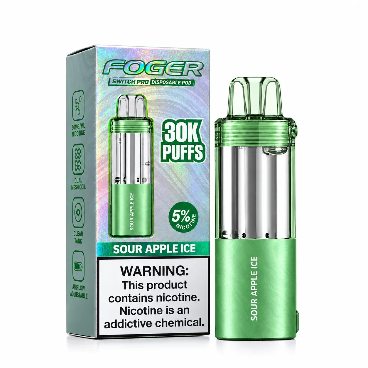 Sour Apple Ice - Foger Switch Pro 30K Disposable Pod
