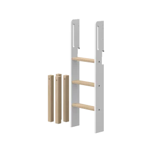 Straight Ladder and Legs for High Bed 120 cm, White/Oak