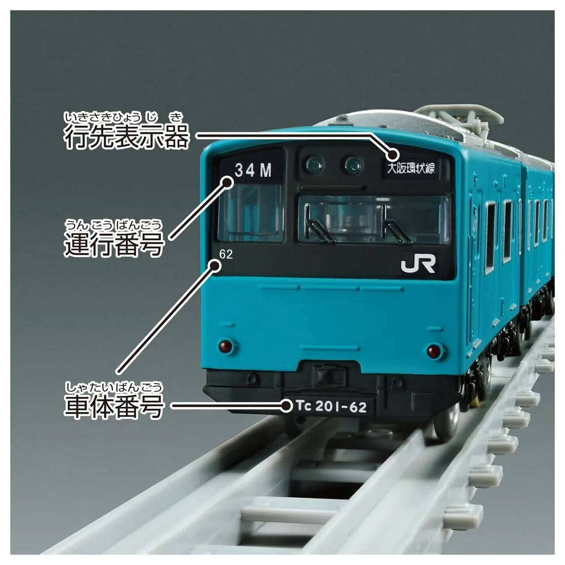 Takara Tomy Plarail 201 Series Commuter Train JR West Sky Blue Toy - Image 2
