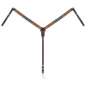 Turquoise Beaded 1-1/4" Straight Breast Collar