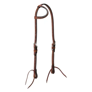 Turquoise Cross Floral Carved 5/8" Sliding Ear Headstall