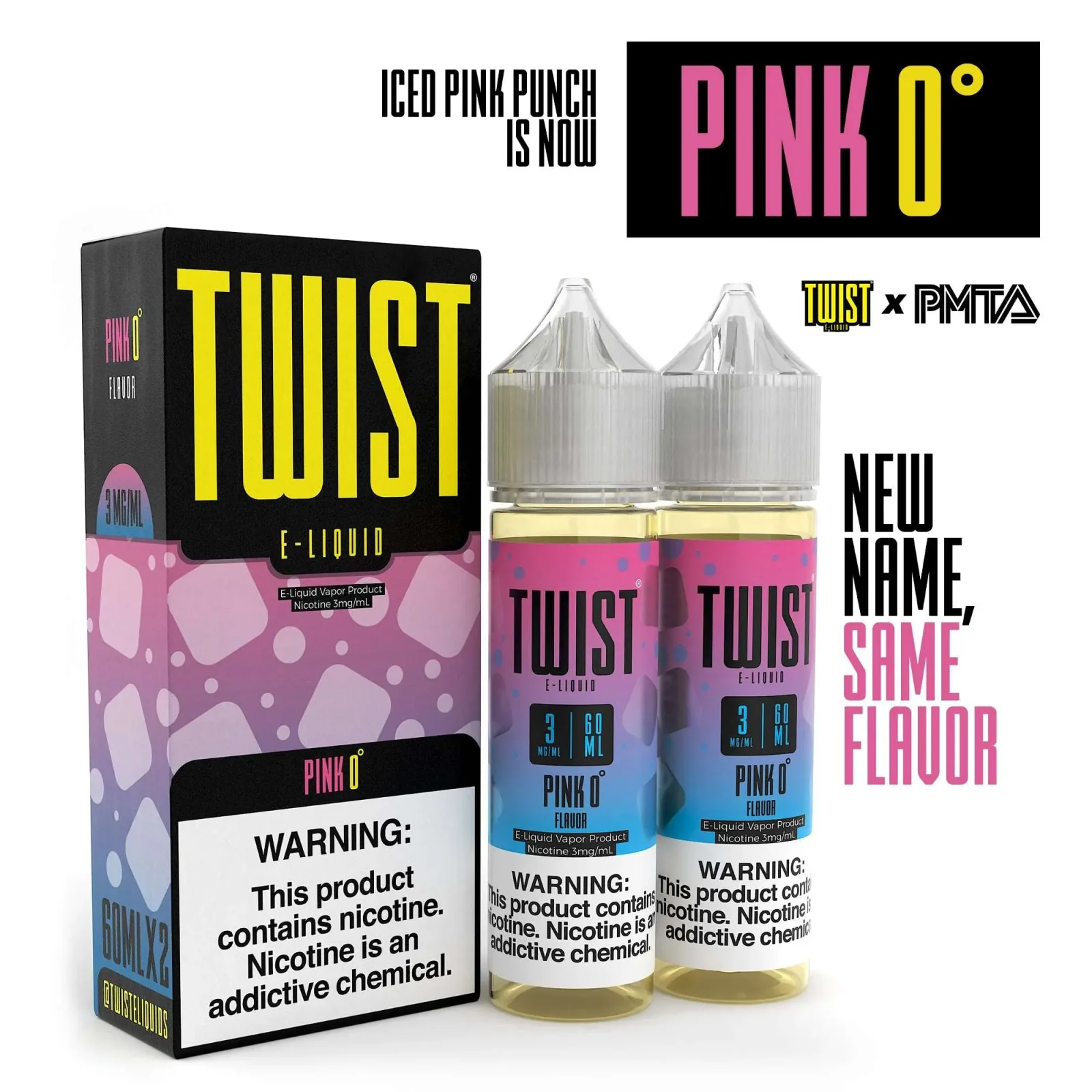 TWIST E-Liquid – Pink 0 (Iced Pink Punch) – 120ML E-Liquid (Twin 60ML Pack) - Image 2