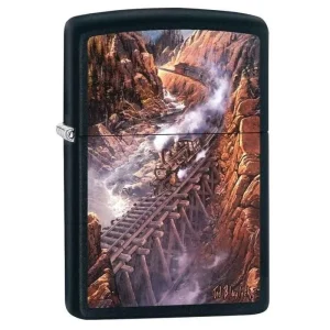 Zippo Lighter - Black Canyon Express Black Matte