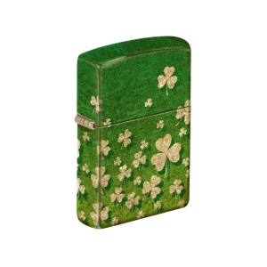 Zippo Lighter - Ombre Green Shamrock Brass Finish