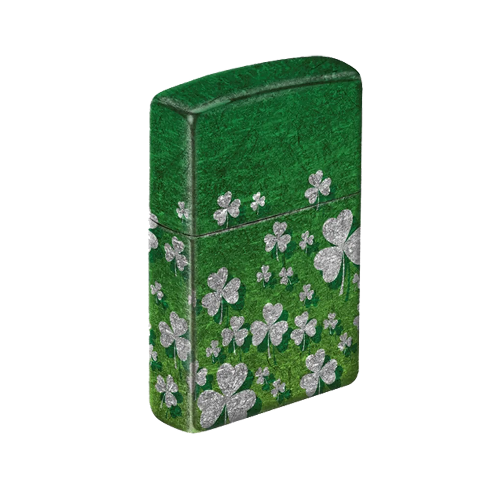 Zippo Lighter - Ombre Green Shamrock Chrome Finish - Image 2