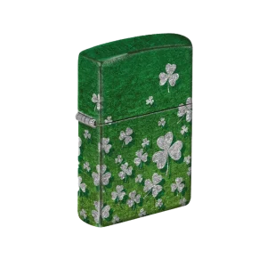 Zippo Lighter - Ombre Green Shamrock Chrome Finish