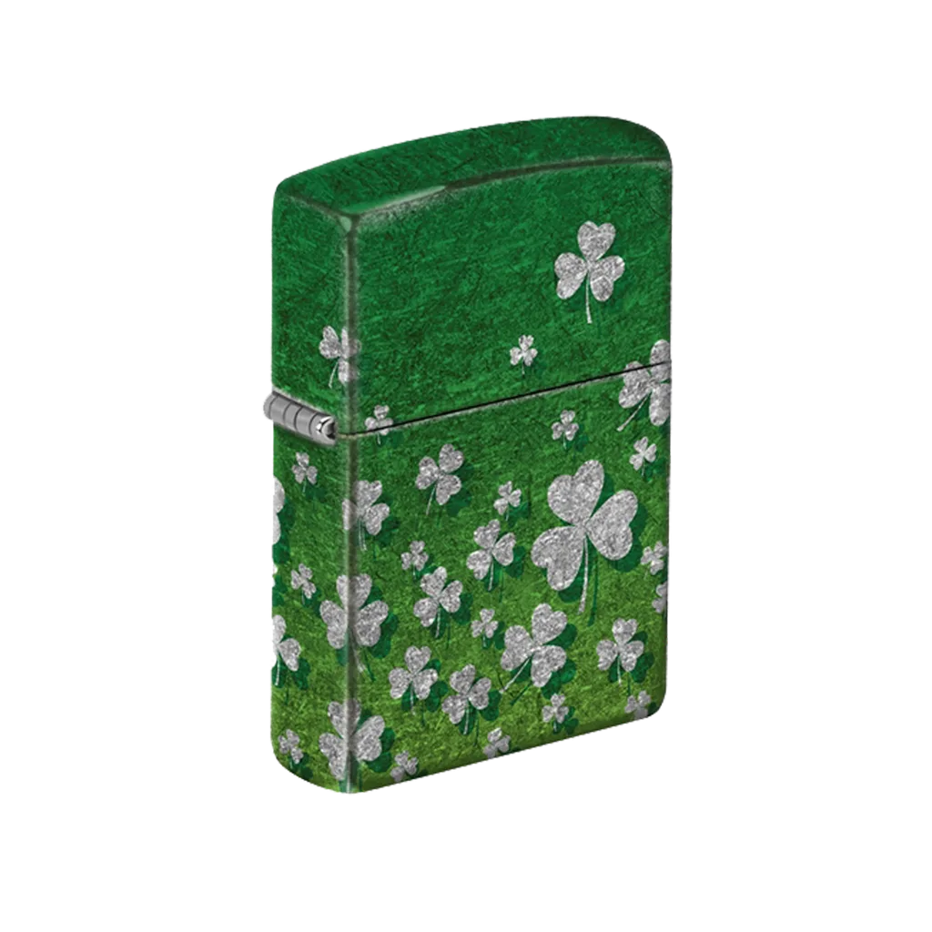 Zippo Lighter - Ombre Green Shamrock Chrome Finish