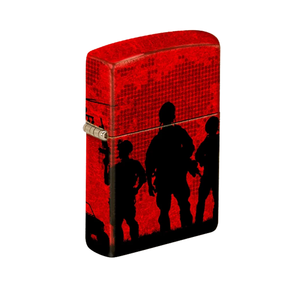 Zippo Lighter - Soldiers Red Sky